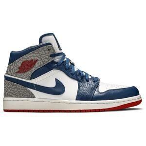 Nike 2013 Air Jordan 1 Mid 'True Blue' Men's SZ 13 Blue, White, Red Sneakers EUC
